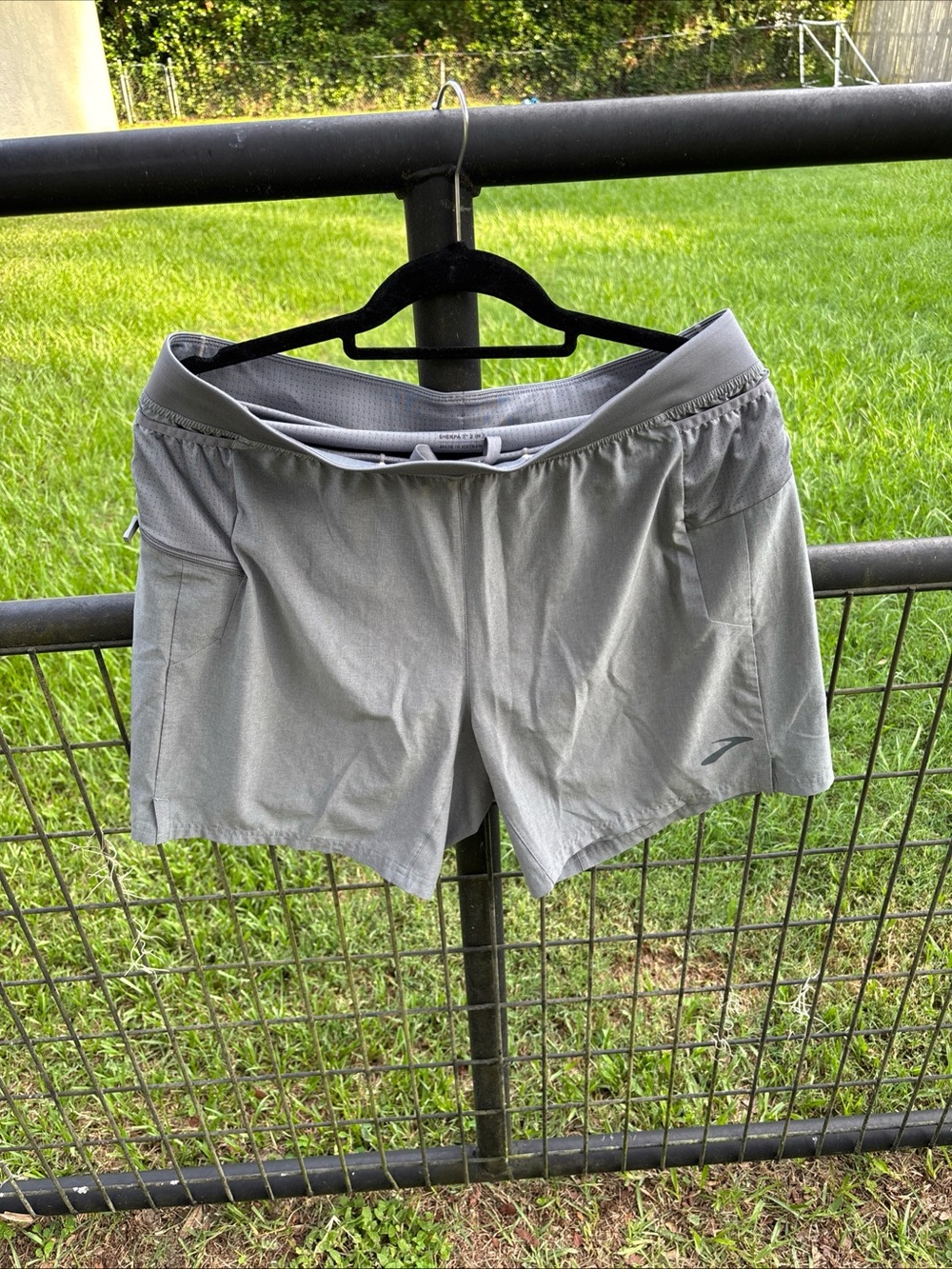 Brooks Light Gray Men's Running Shorts